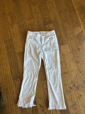 Charlie B White Frayed Hem Women's Jeans